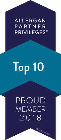 Allergan Partner Privileges Top 10 Proud Member 2018.